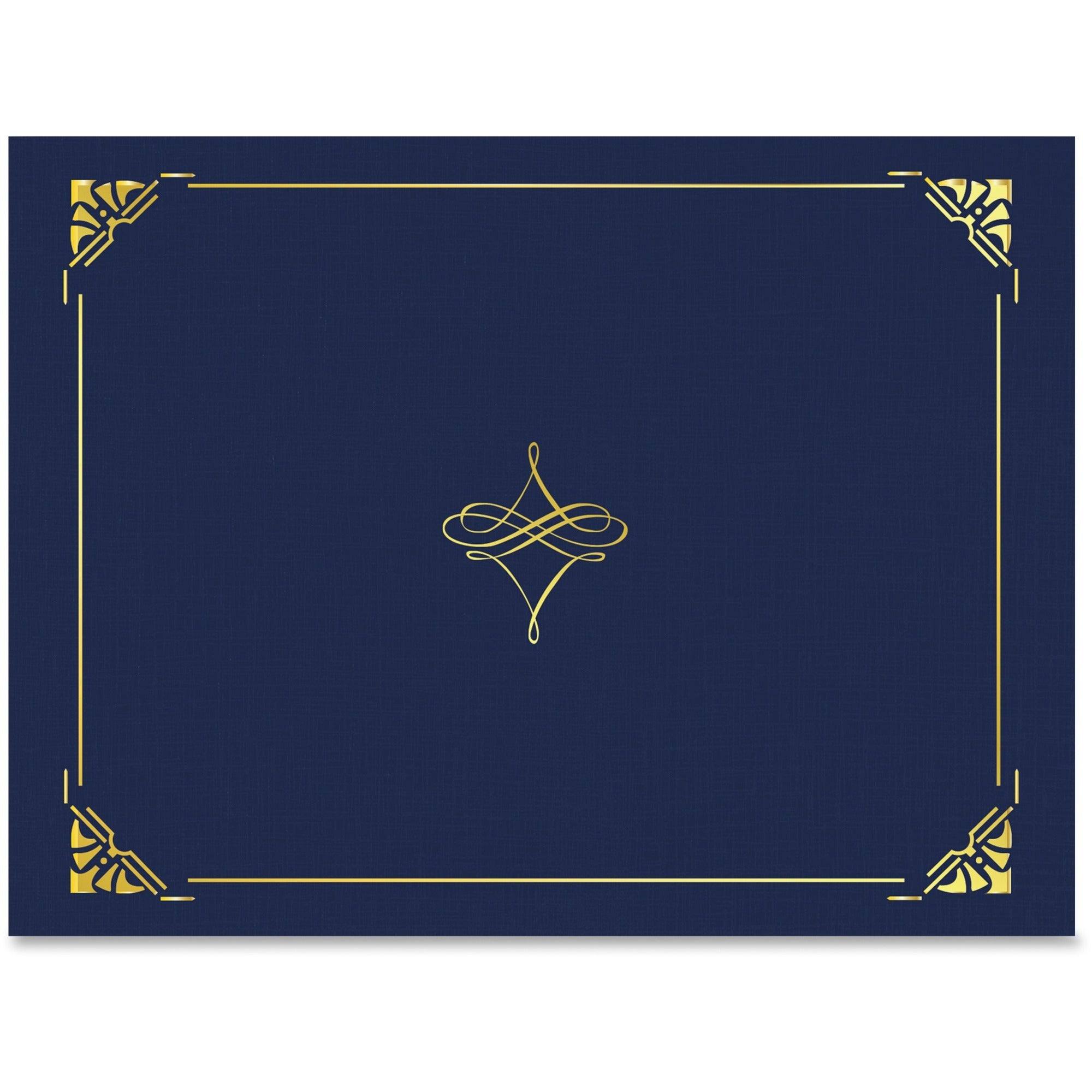 Geographics Letter Recycled Certificate Holder - 8 1/2" x 11" - Blue, Gold - Damage Resistant, Die-cut, Sturdy - 30% Recycled - 1 Pack