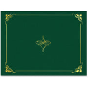 Geographics Letter Recycled Certificate Holder - 8 1/2" x 11" - Hunter Green, Gold - Damage Resistant, Die-cut, Sturdy - 30% Recycled - 1 Pack