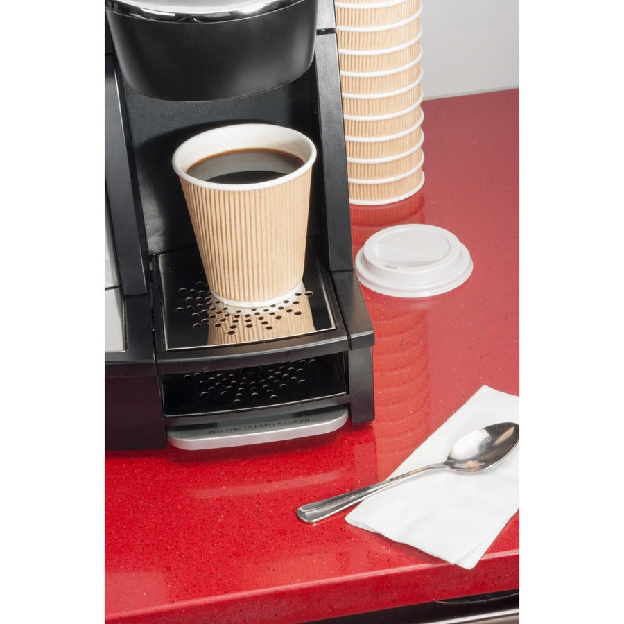 Genuine Joe Vented Hot Cup Lid - Polystyrene - White - 50 / Pack
