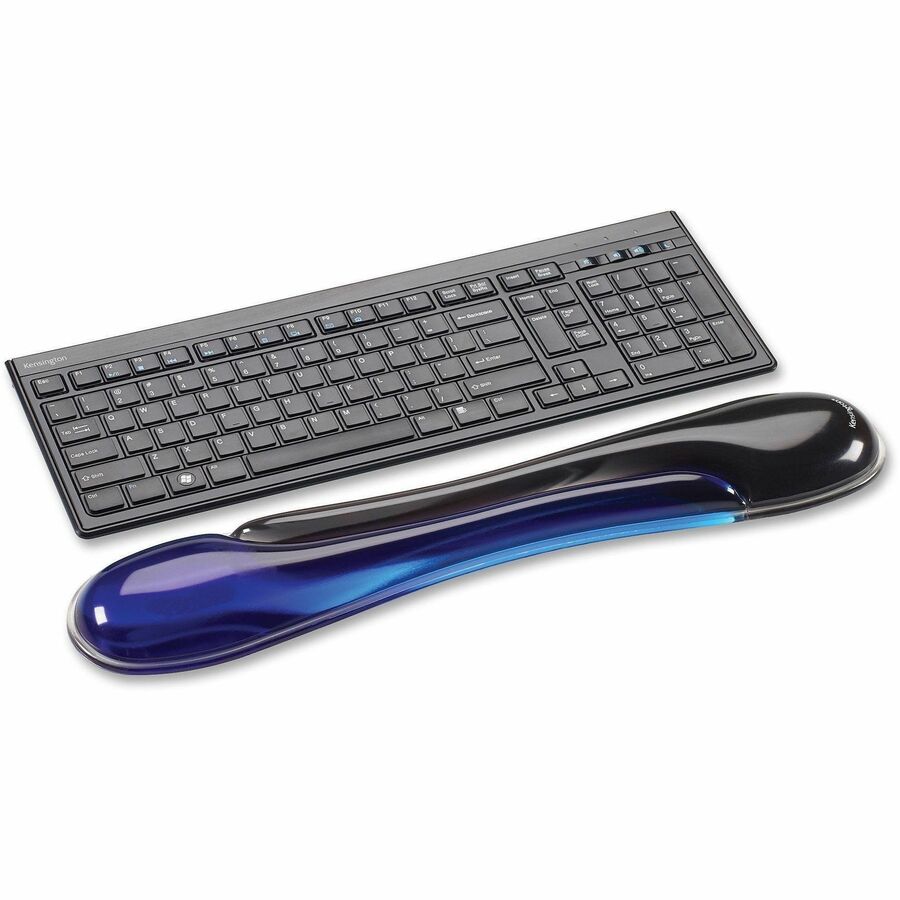 Kensington Duo Gel Wave Keyboard Wrist Rest - 0.41" Height x 18.88" Width x 3.50" Depth - Black & Blue - 1 Each