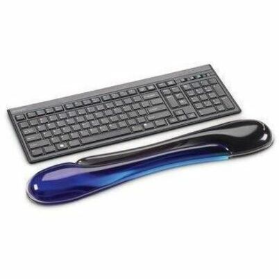 Kensington Duo Gel Wave Keyboard Wrist Rest - 0.41" Height x 18.88" Width x 3.50" Depth - Black & Blue - 1 Each