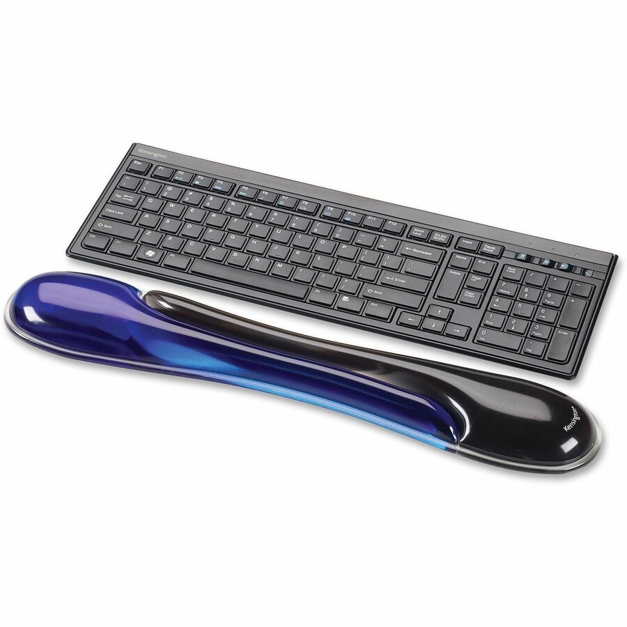 Kensington Duo Gel Wave Keyboard Wrist Rest - 0.41" Height x 18.88" Width x 3.50" Depth - Black & Blue - 1 Each