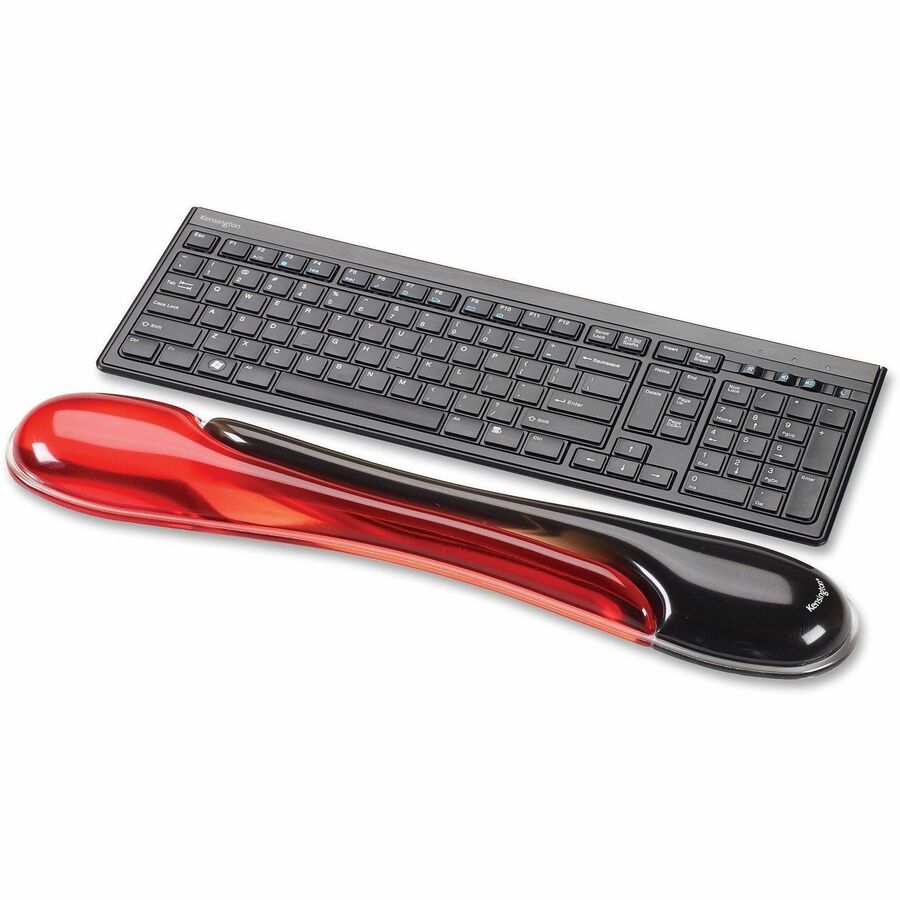 Kensington Duo Gel Wave Keyboard Wrist Rest - 18.88" Width x 3.50" Depth - Red, Black - Gel - Slip Resistant - 1 Each
