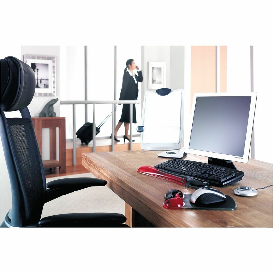 Kensington Duo Gel Wave Keyboard Wrist Rest - 18.88" Width x 3.50" Depth - Red, Black - Gel - Slip Resistant - 1 Each