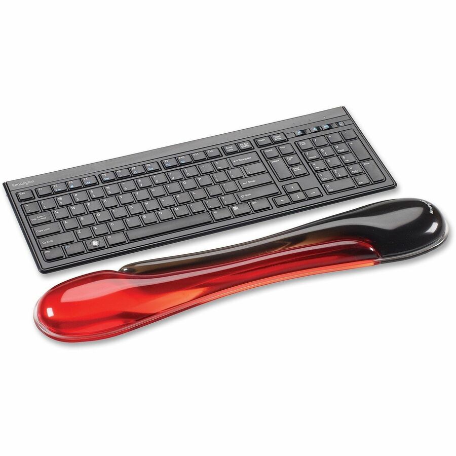 Kensington Duo Gel Wave Keyboard Wrist Rest - 18.88" Width x 3.50" Depth - Red, Black - Gel - Slip Resistant - 1 Each