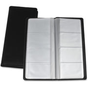 Lorell Business Card Storage Holder - 0.7" Height x 4.4" Width x 9" Depth - Vinyl, Plastic - Black, Clear - 1 Each