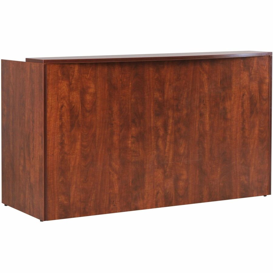 Lorell Essentials Series Front Reception Desk - x 1" Thickness Top, 42.5" Height x 35.4" Width x 70.9" Depth Desk - Finish: Cherry Laminate - Durable - For Office - 1 Each