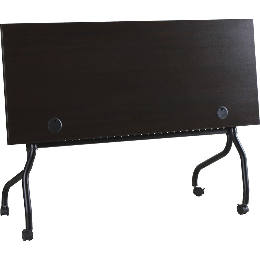 Lorell Flip Top Training Table - Rectangle Top - Four Leg Base - 4 Legs - 48" Table Top Width x 23.50" Table Top Depth - 29.50" Height x 47.25" Width x 23.63" Depth - Assembly Required - Black, Espresso - Melamine, Nylon - 1 Each