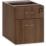 Lorell Essentials Series Box/File Hanging File Cabinet - 18.9" Height x 15.5" Width x 21.9" Depth - Total Drawer(s): 2 - Finish: Walnut Laminate - Built-in Hangrail, Ball Bearing Slides, Lockable, Durable, Adjustable Feet - For Office - 1 Each