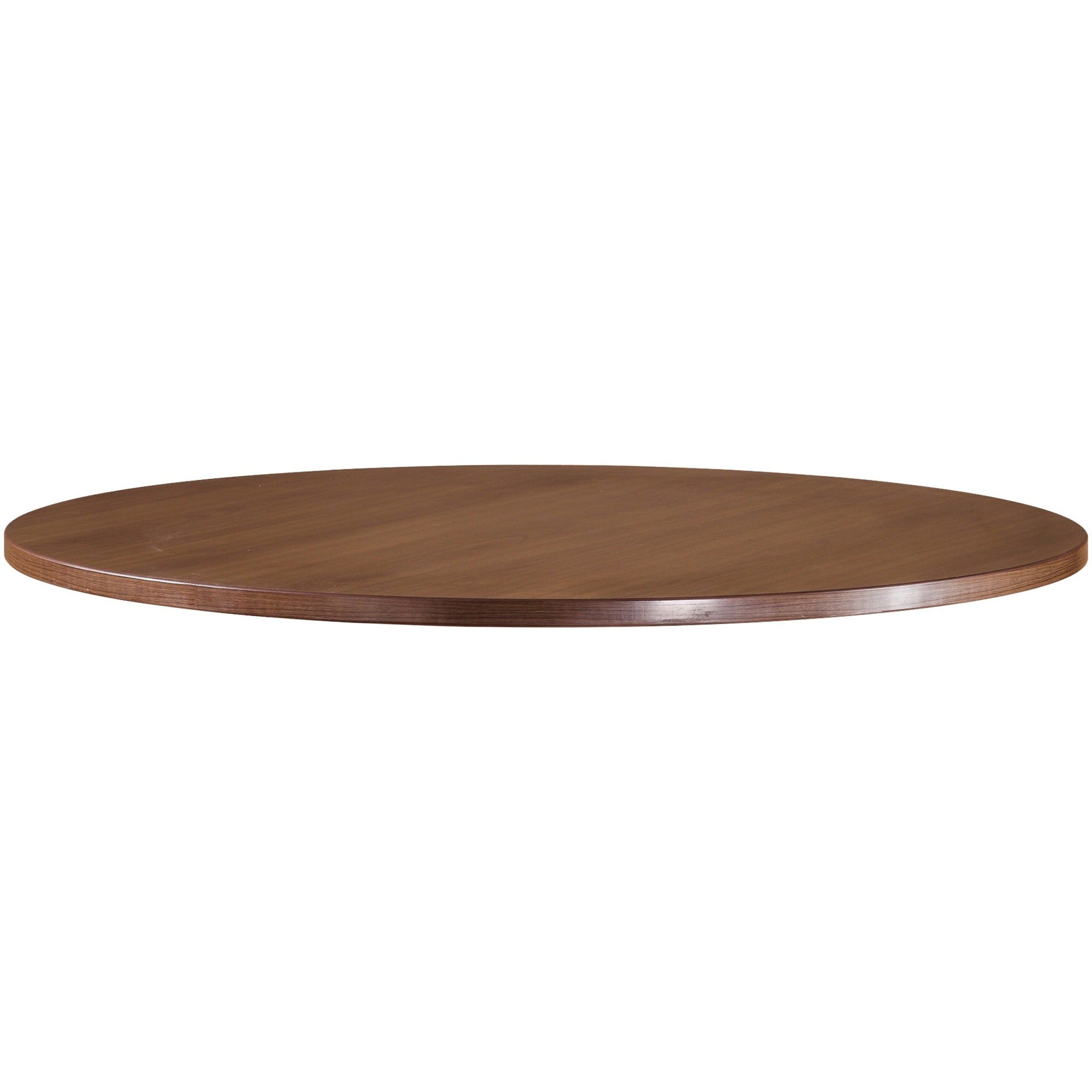 Lorell Essentials Conference Tabletop - x 1" Thickness x 48" Diameter Table Top, 1" Height x 47.3" Width x 47.3" Depth - Band Edge - Finish: Walnut Laminate - For Meeting, Office - 1 Each