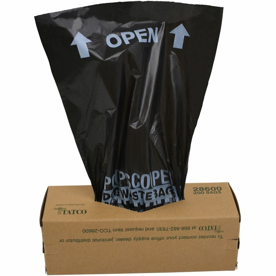 Black - Waste Disposal, Office, Park, Home - 200/Box - 10 / Carton