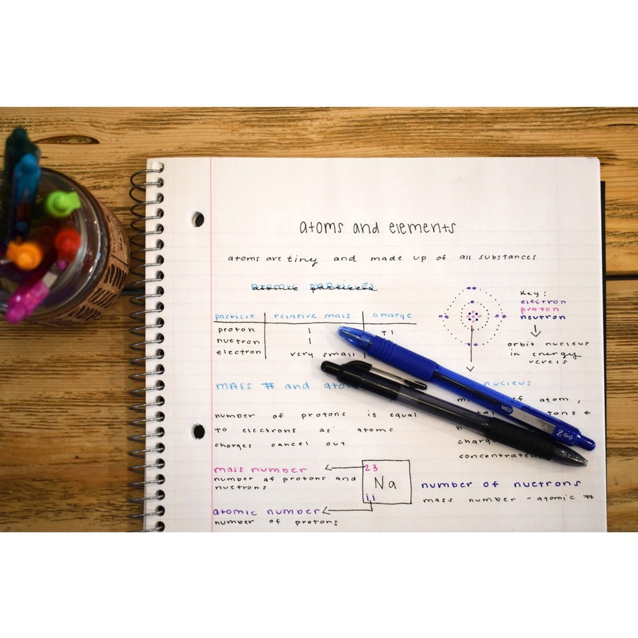 Zebra Z-Grip Retractable Ballpoint Pens - 1 mm Medium Pen Point - Retractable - Black Ink - Clear Plastic Barrel - 48 / Pack