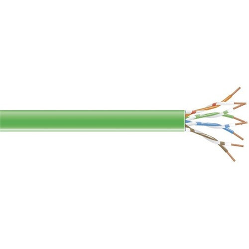 Black Box CAT6 250-MHz Solid Bulk Cable - 1000 ft Category 6 Network Cable for Network Device - First End: Bare Wire - Second End: Bare Wire - CMP, Plenum - 23 AWG - Green - 1 Each - TAA Compliant