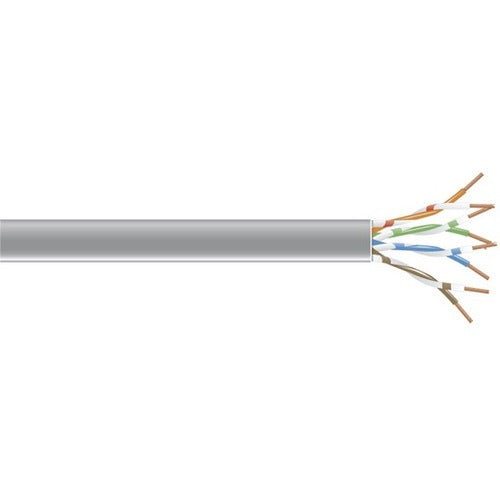 Black Box CAT6 250-MHz Solid Bulk Cable - 1000 ft Category 6 Network Cable for Network Device - First End: Bare Wire - Second End: Bare Wire - CMP, Plenum - 23 AWG - Gray - 1 Each - TAA Compliant