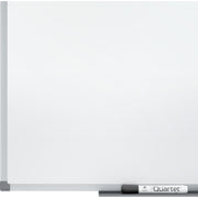 Quartet Standard DuraMax Porcelain Magnetic Whiteboard, 48" x 36", White Surface, Silver Aluminum Frame, Rectangle, Horizontal/Vertical Orientation, Locking Casters, 1 Each