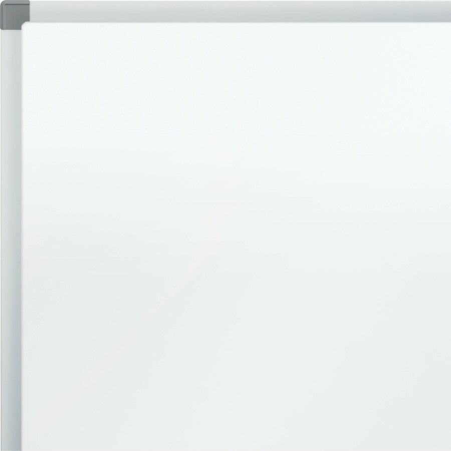 Quartet Standard DuraMax Porcelain Magnetic Whiteboard, 48" x 36", White Surface, Silver Aluminum Frame, Rectangle, Horizontal/Vertical Orientation, Locking Casters, 1 Each