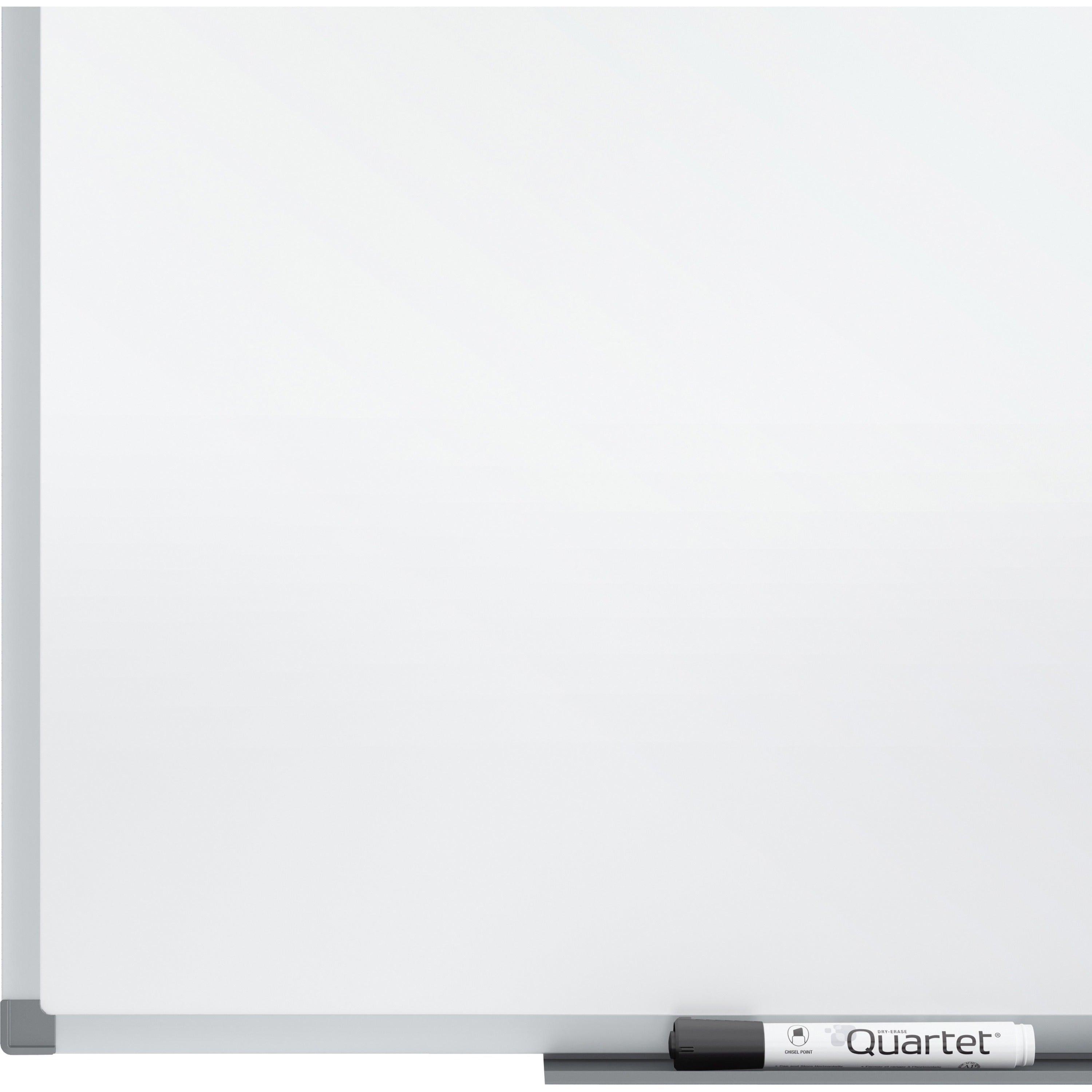Quartet Standard DuraMax Porcelain Magnetic Whiteboard, 72" x 48", White Surface, Silver Aluminum Frame, Rectangle, Horizontal/Vertical Orientation, Includes Marker Tray, 4 Dry Erase Markers, Clips, 1 Each