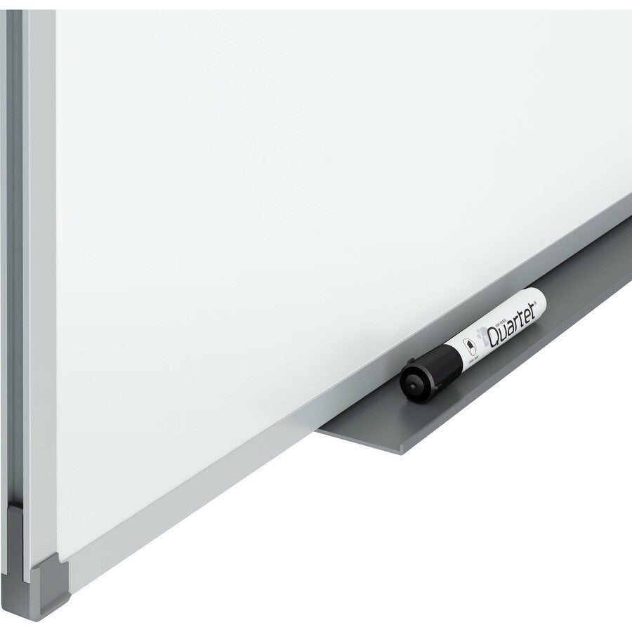 Quartet Standard DuraMax Porcelain Magnetic Whiteboard, 96" x 48", White Surface, Silver Aluminum Frame, Rectangle, Horizontal/Vertical Orientation, 1 Each