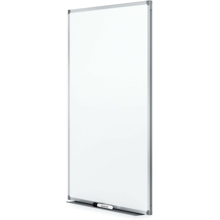 Quartet Standard DuraMax Porcelain Magnetic Whiteboard, 96" x 48", White Surface, Silver Aluminum Frame, Rectangle, Horizontal/Vertical Orientation, 1 Each