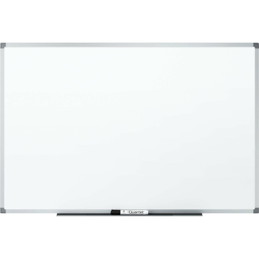 Quartet Standard DuraMax Porcelain Magnetic Whiteboard, 96" x 48", White Surface, Silver Aluminum Frame, Rectangle, Horizontal/Vertical Orientation, 1 Each