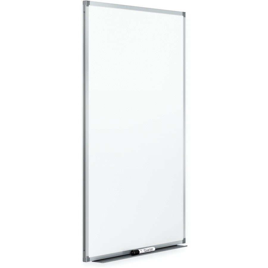 Quartet Standard DuraMax Porcelain Magnetic Whiteboard, 96" x 48", White Surface, Silver Aluminum Frame, Rectangle, Horizontal/Vertical Orientation, 1 Each