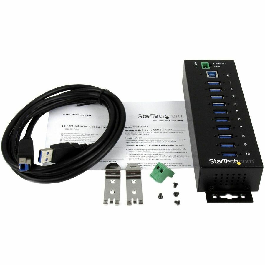 StarTech.com 10-Port Industrial USB 3.0 Hub