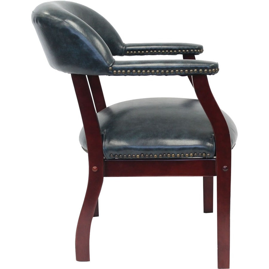 Boss Captain's Chair In Blue Vinyl