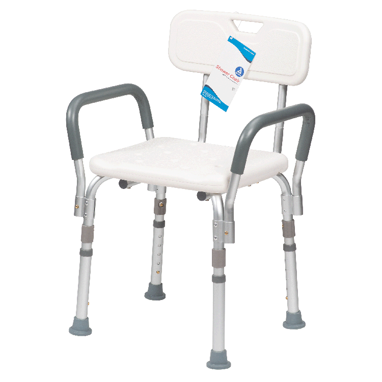 Shower Chair w/ Removable Back and Arms, Multi, 1 Quantity per Box, 4 Boxes per Case