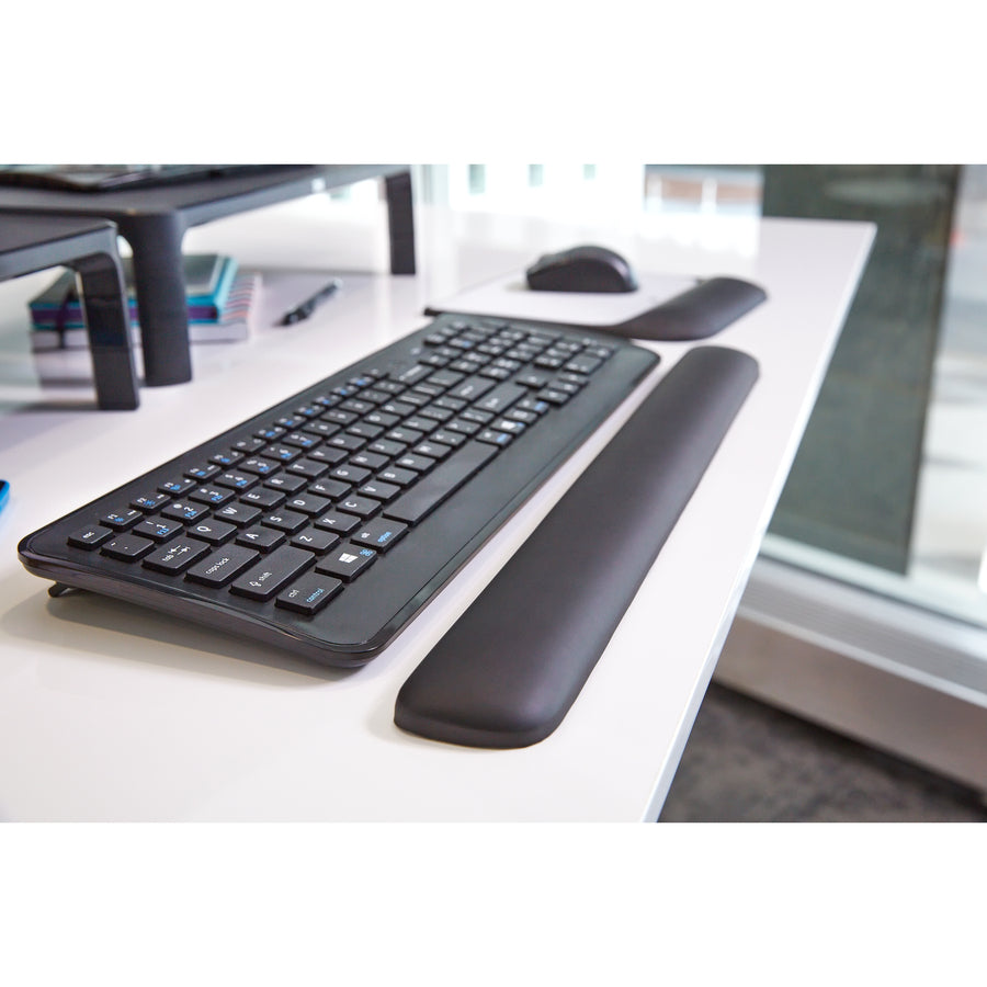 3M Gel Wrist Rest for Keyboard, Black, 0.75" H x 19" W x 2" D, Gel Material, 1 Each