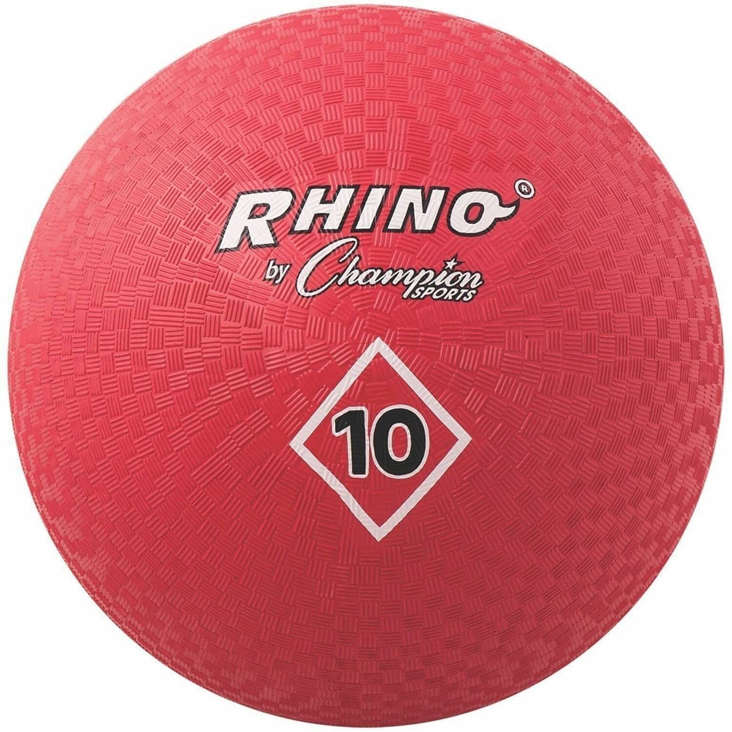 Champion Sports Playground Ball, 10" Diameter, Nylon, Red, 1 Each