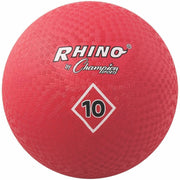 Champion Sports Playground Ball, 10" Diameter, Nylon, Red, 1 Each