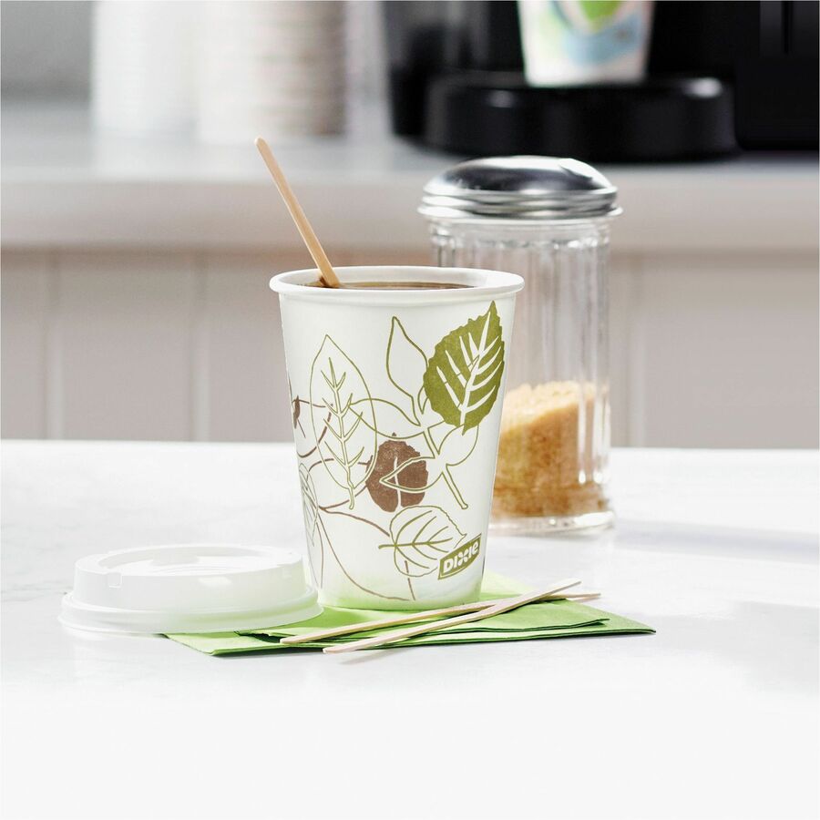 Dixie Pathways 8 oz Paper Hot Cups, White, Paper, 25 Pack