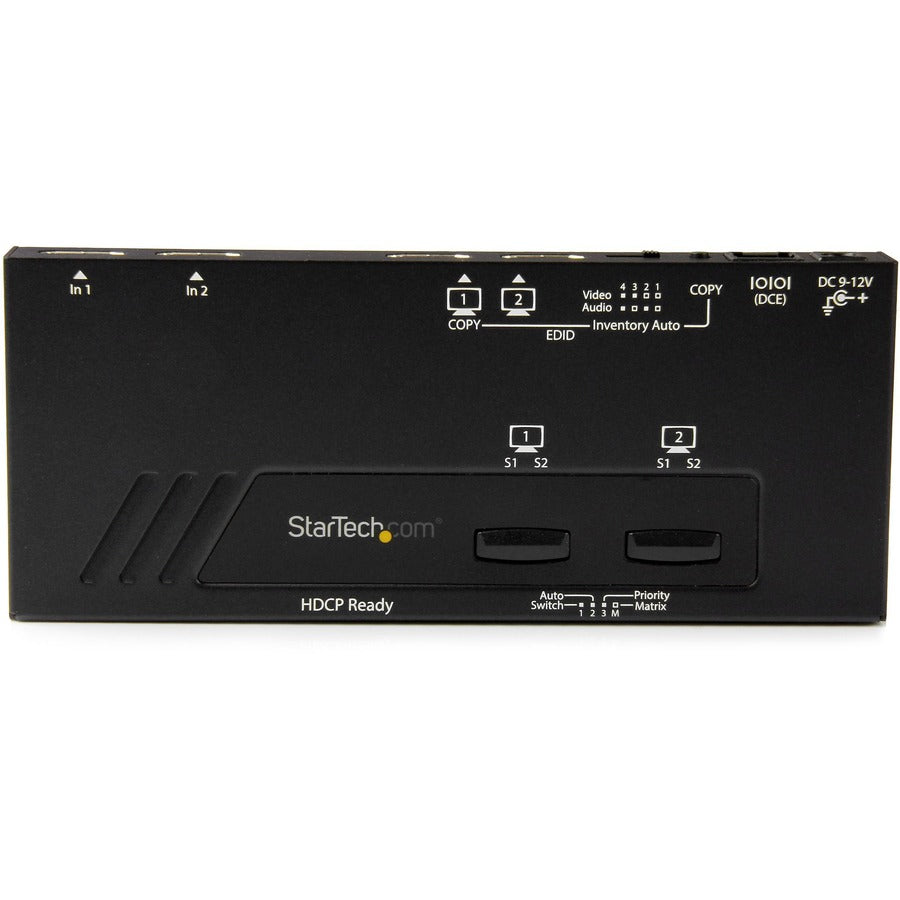 StarTech.com 2x2 HDMI Matrix Switch - 4K with Fast Switching and Auto-Sensing