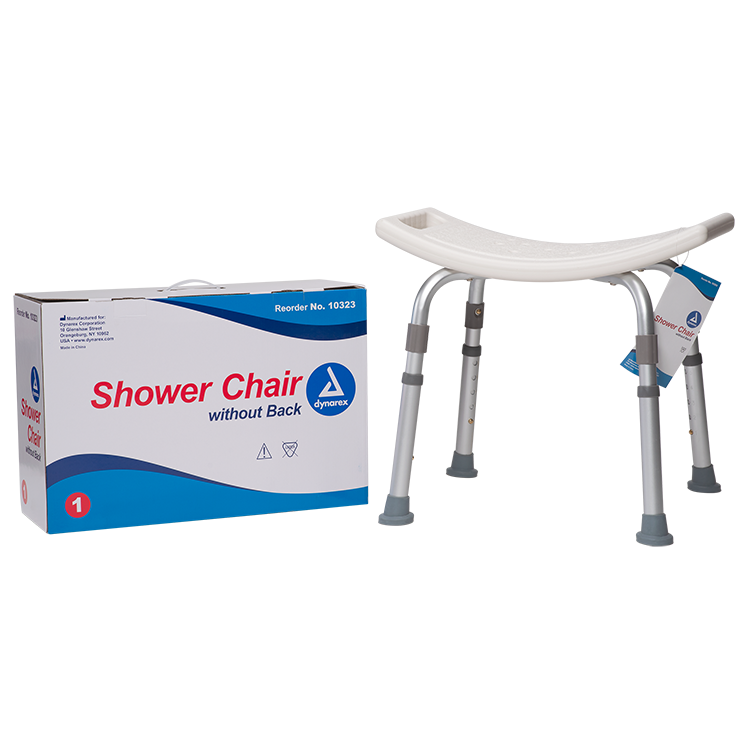 Shower Chair Without Back, Single, 1 Quantity per Box
