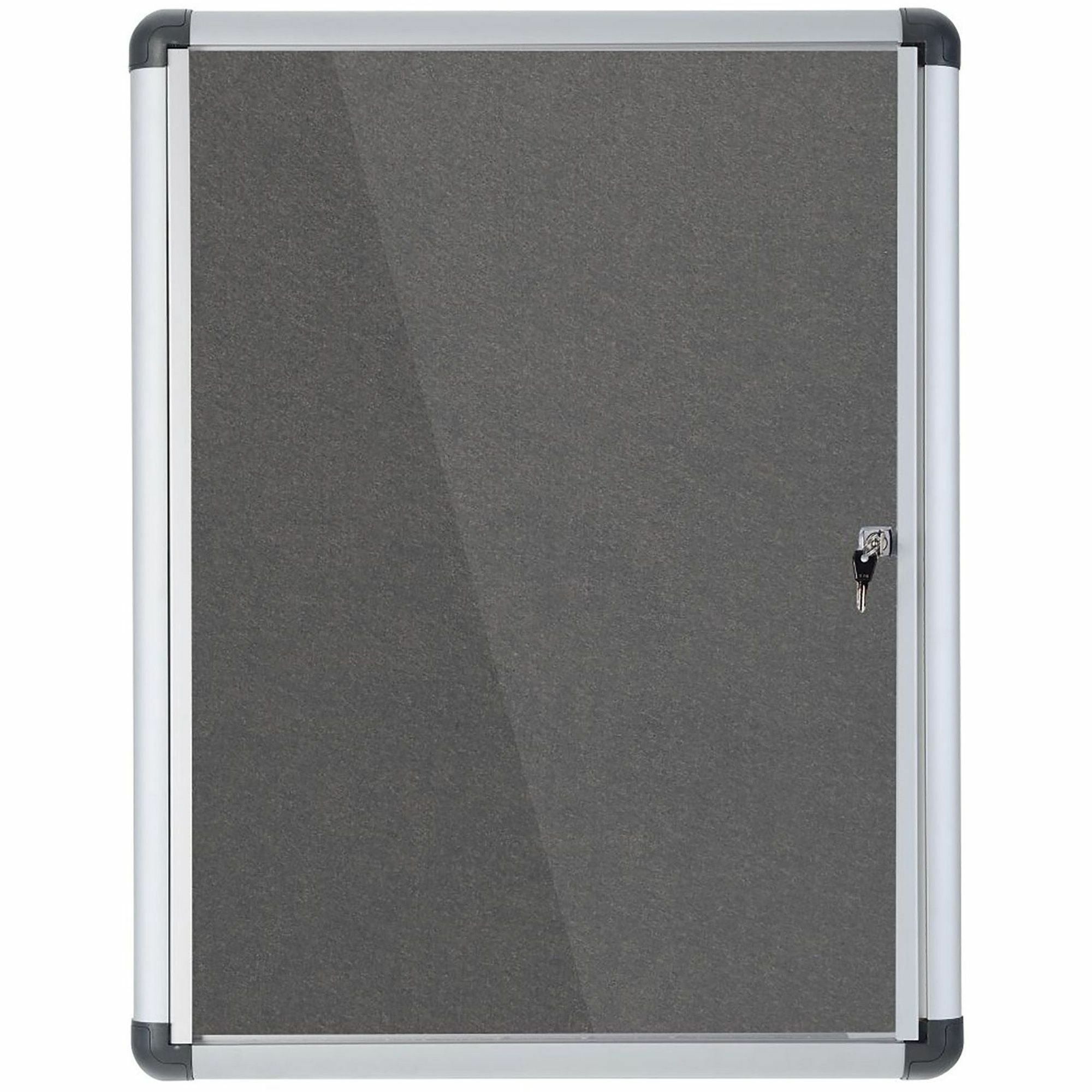 36.60" Board Height x 26.40" Board Width x 0.70" Board Depth - Gray Fabric Surface - Magnetic, Lock, Reinforced Corners - Anodized Aluminum Frame - 28" Width - 1 Each