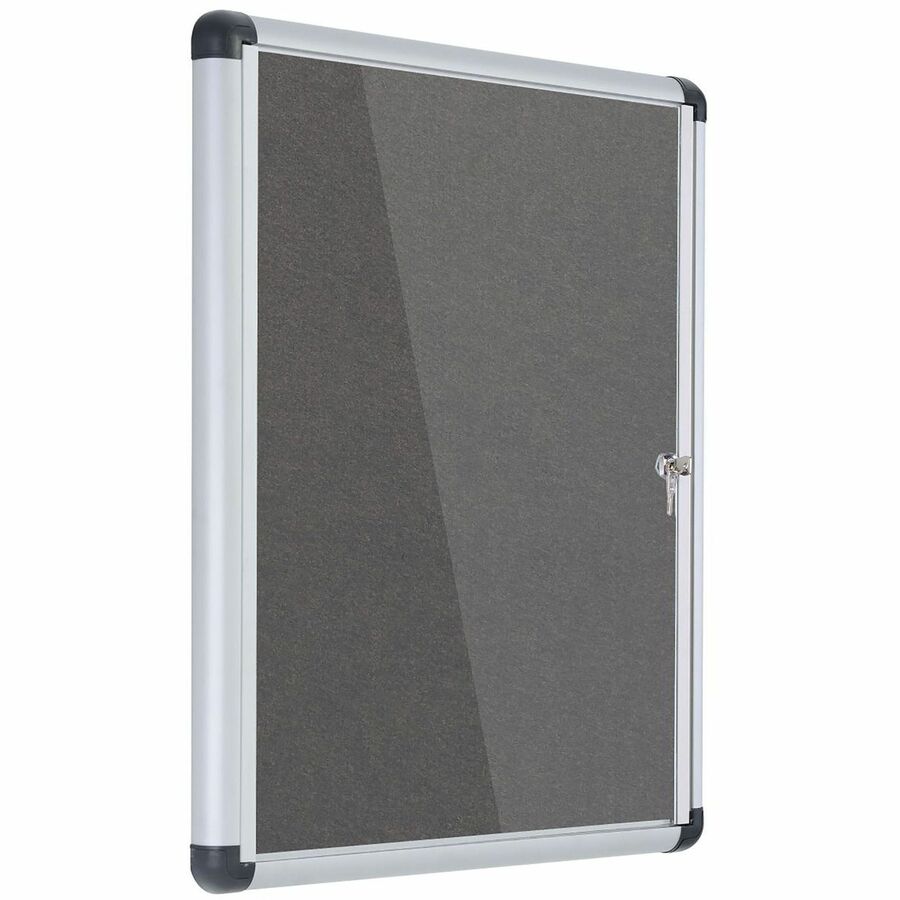 36.60" Board Height x 26.40" Board Width x 0.70" Board Depth - Gray Fabric Surface - Magnetic, Lock, Reinforced Corners - Anodized Aluminum Frame - 28" Width - 1 Each