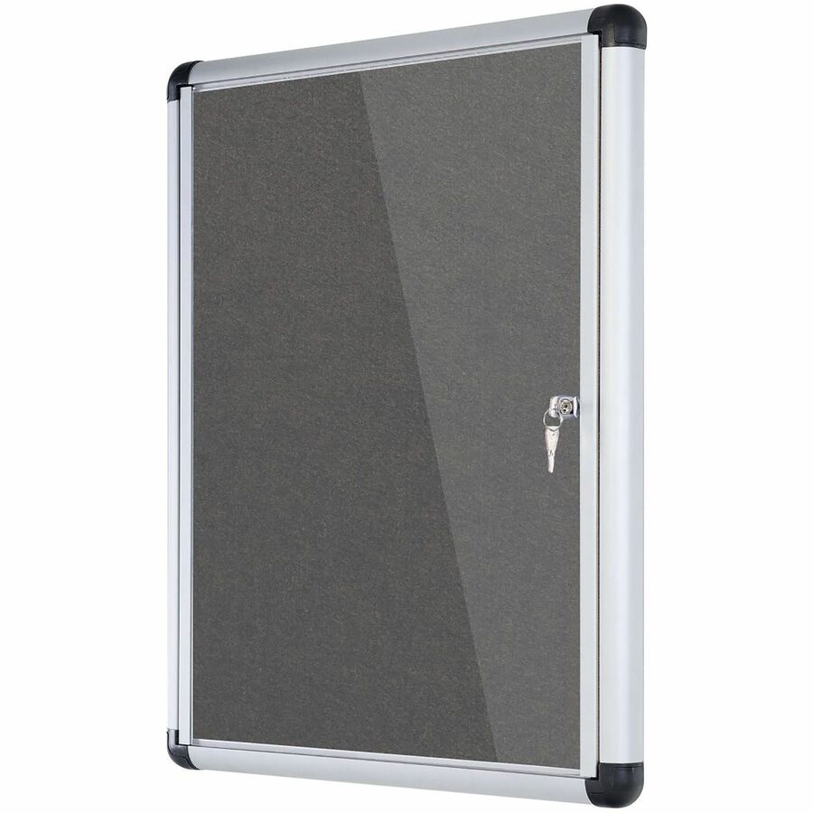 36.60" Board Height x 26.40" Board Width x 0.70" Board Depth - Gray Fabric Surface - Magnetic, Lock, Reinforced Corners - Anodized Aluminum Frame - 28" Width - 1 Each