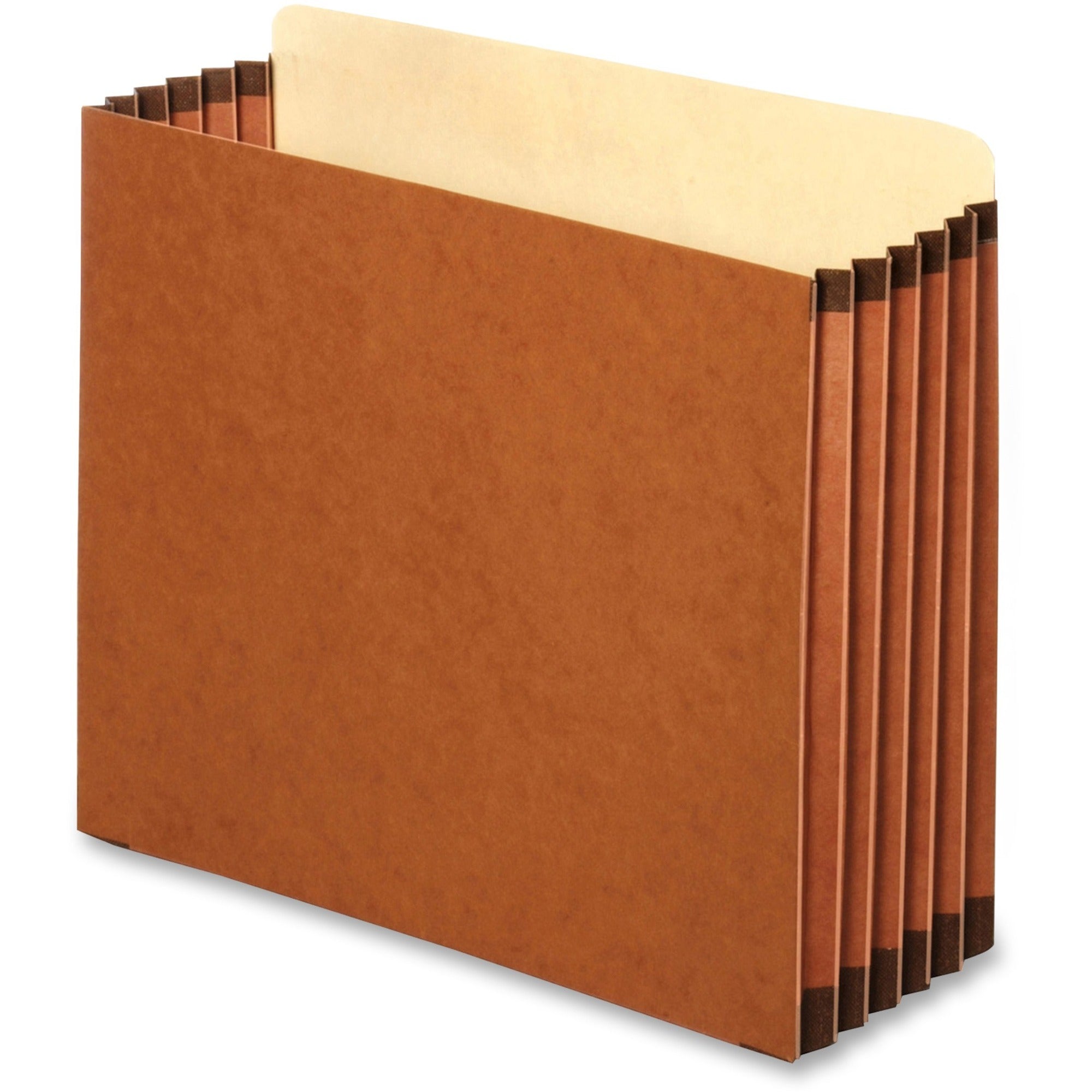 Pendaflex Heavy-Duty Letter File Pockets, Straight Top Tab, 8.5" x 11", 5.25" Expansion, 22 pt. Brown, Reinforced Tyvek Gusset, 30% Recycled, 10/Box