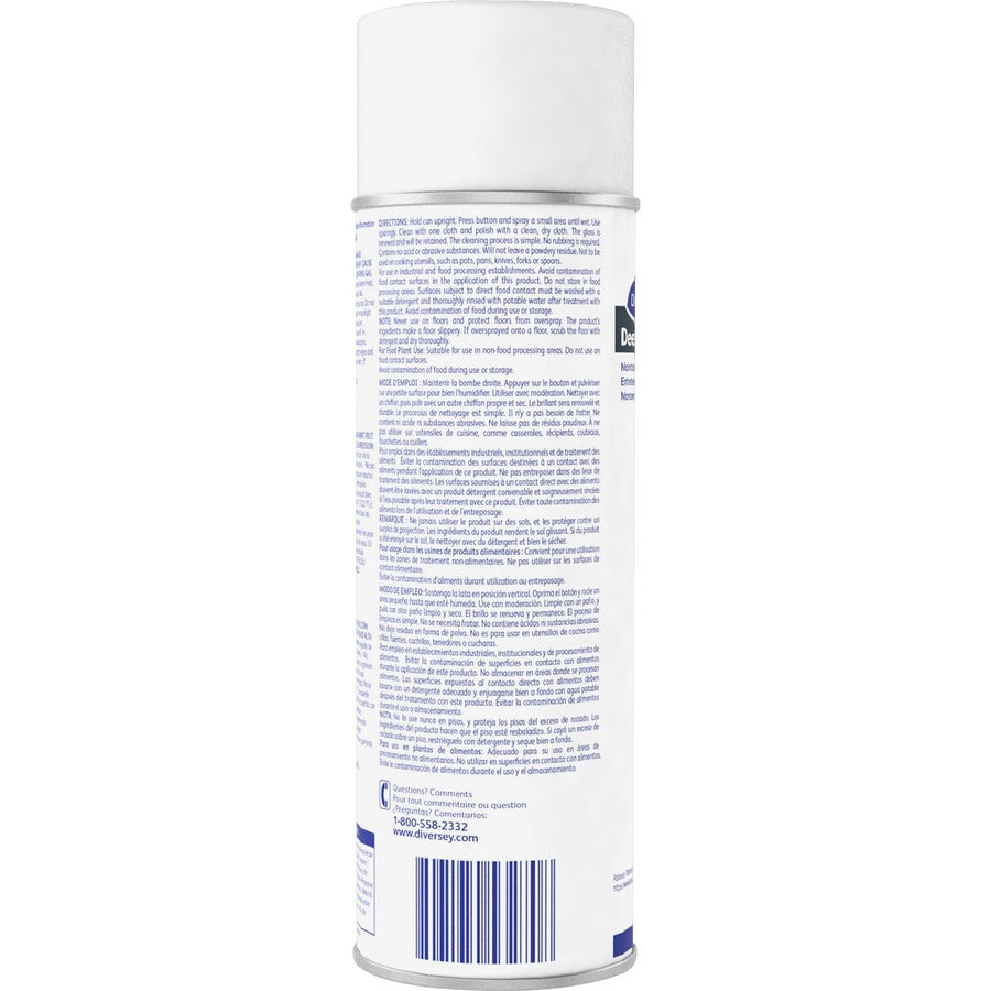 Diversey Deep Gloss Stainless Steel Maintainer, Ready-To-Use, Aerosol, 16 fl oz, White, 1 Each