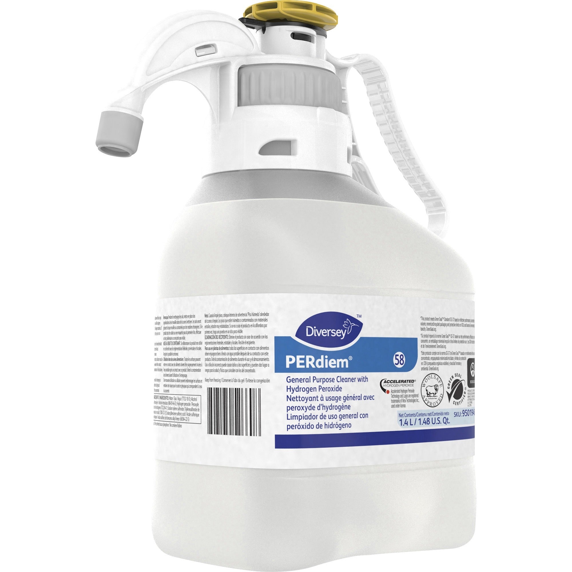 For Multipurpose - Concentrate - 47.3 fl oz (1.5 quart) - Odorless, Dye-free, Fragrance-free, Environmentally Friendly, Recyclable, Rinse-free - Clear Bottle - 1 Each