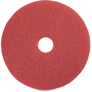 Genuine Joe Red Buffing Floor Pad, 16" Diameter x 1" Thickness, Fiber, Red, 5 Pads per Carton