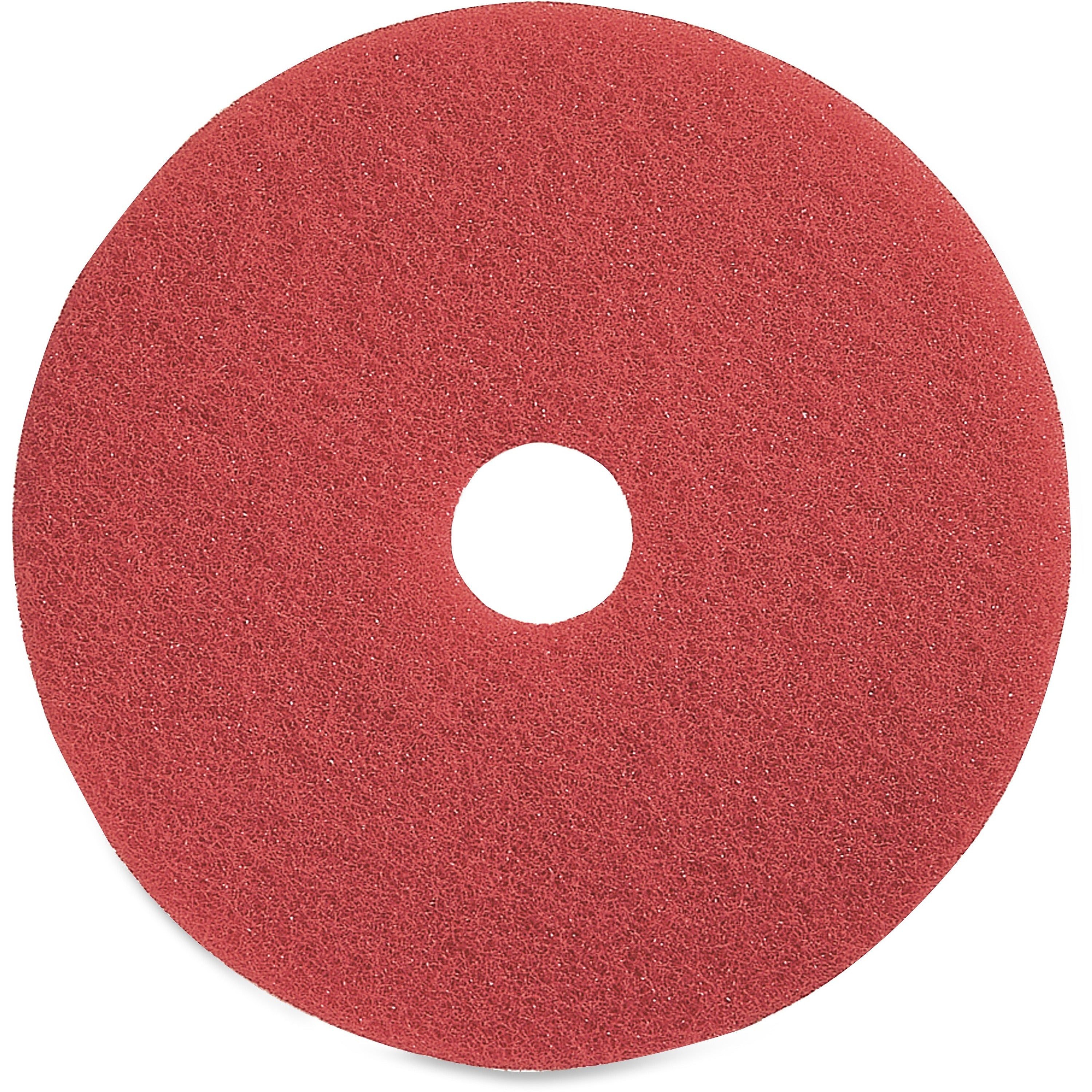 Genuine Joe Red Buffing Floor Pad, 16" Diameter x 1" Thickness, Fiber, Red, 5 Pads per Carton