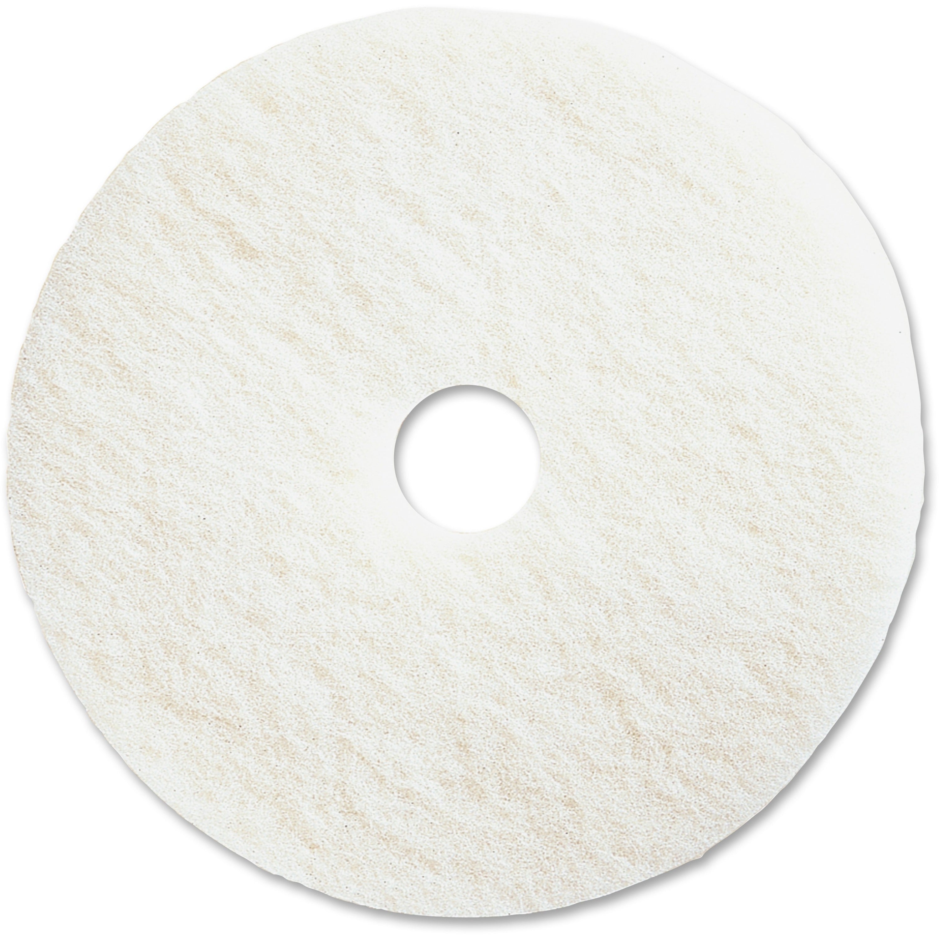 Genuine Joe Polishing Floor Pad, 13" Diameter x 1" Thickness, White, Resin/Fiber, 175-350 RPM, 5 Pads per Carton