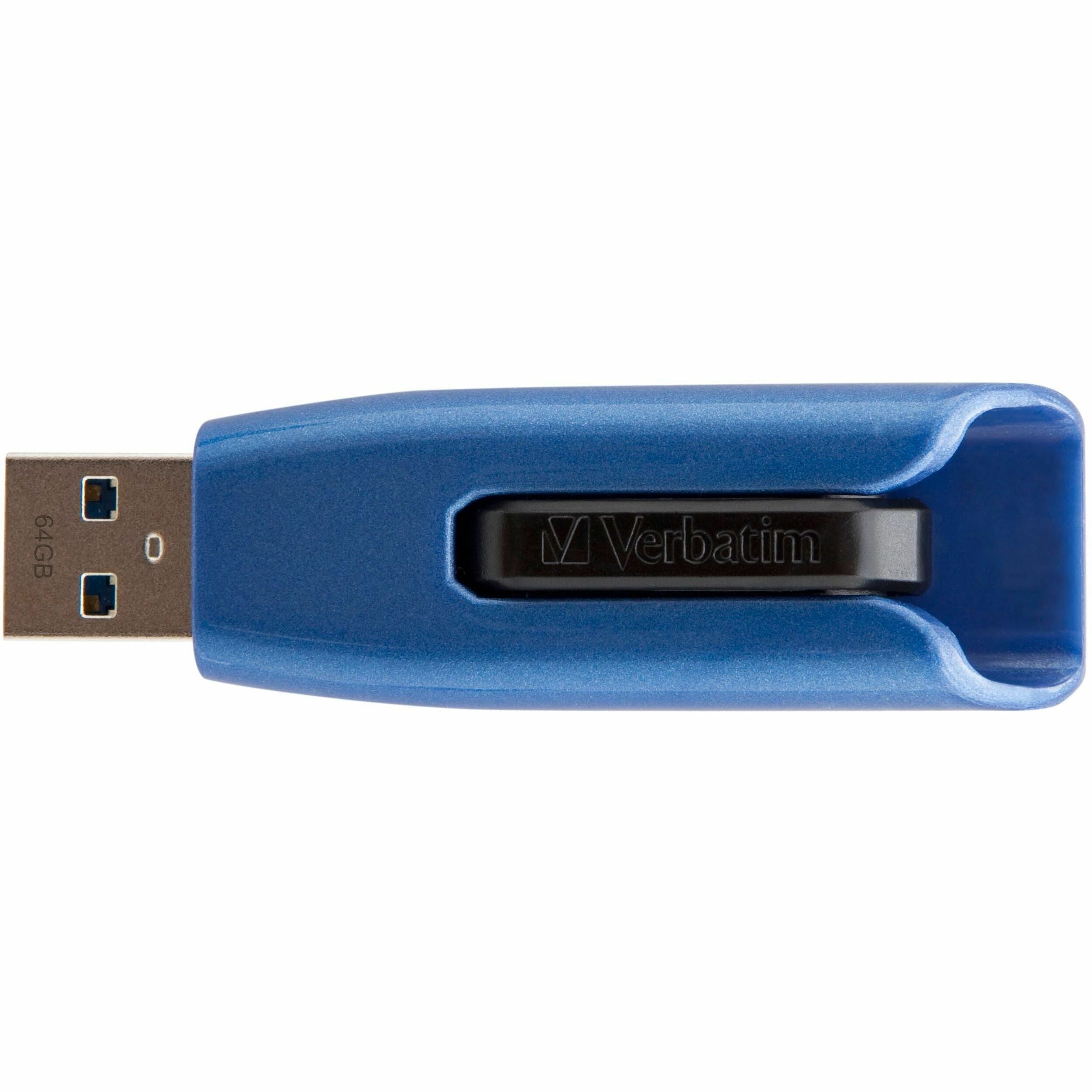 256 GB - USB 3.0 - Blue, Black - Lifetime Warranty - 1 Each - TAA Compliant