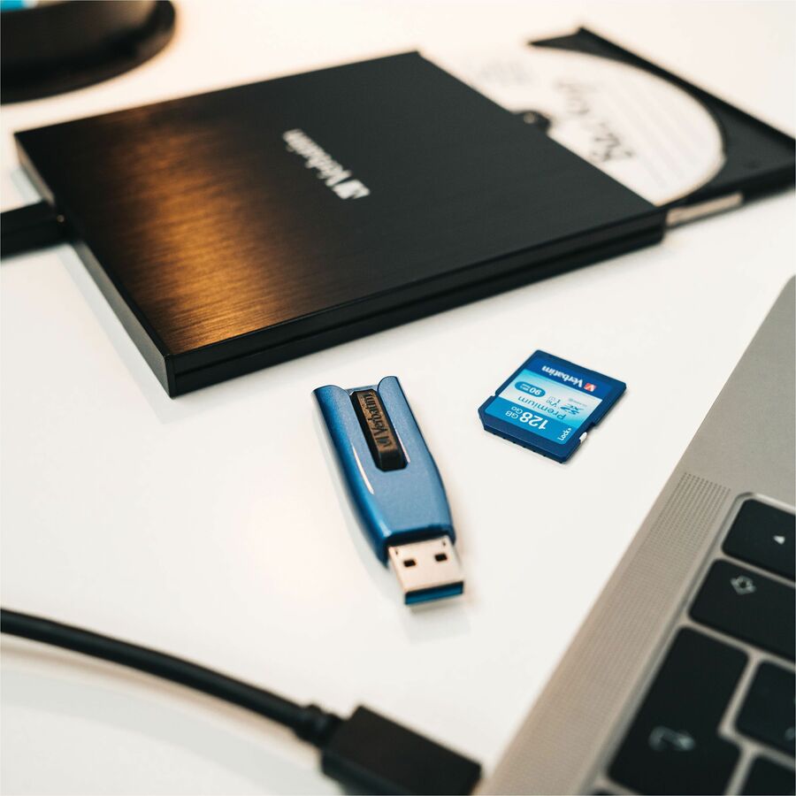 256 GB - USB 3.0 - Blue, Black - Lifetime Warranty - 1 Each - TAA Compliant
