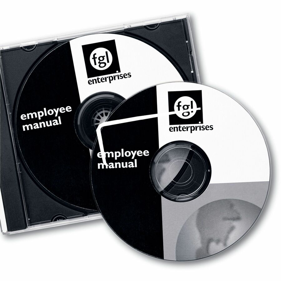 Avery&reg; Optical Disc Label - - HeightPermanent Adhesive - Laser - Matte - Matte White - Paper - Peel-off, Wrinkle-free, Print-to-the Edge, Smear Resistant, Smudge Resistant - 2 / Sheet - 50 Total Sheets - 100 Total Label(s) - 100 / Pack