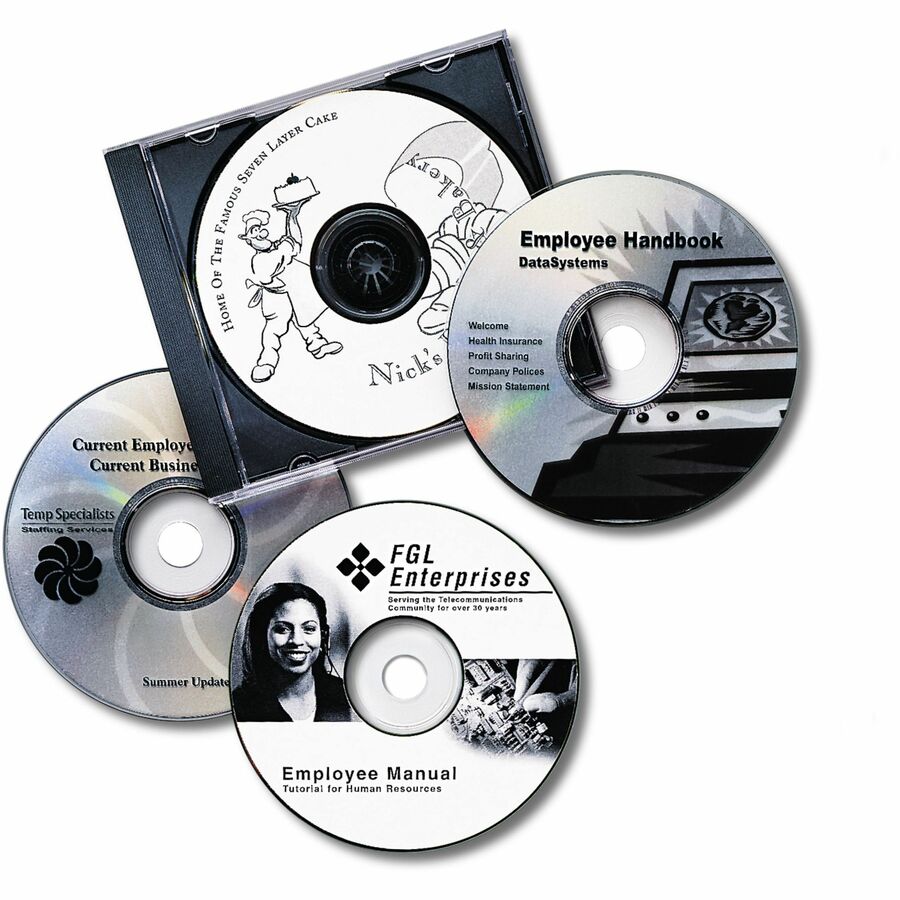 Avery&reg; Optical Disc Label - - HeightPermanent Adhesive - Laser - Matte - Matte White - Paper - Peel-off, Wrinkle-free, Print-to-the Edge, Smear Resistant, Smudge Resistant - 2 / Sheet - 50 Total Sheets - 100 Total Label(s) - 100 / Pack