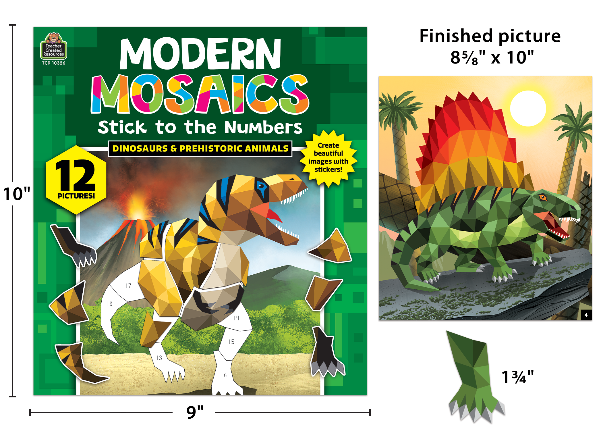Dinosaurs and Prehistoric Animals Modern Mosaics Stick to the Numbers