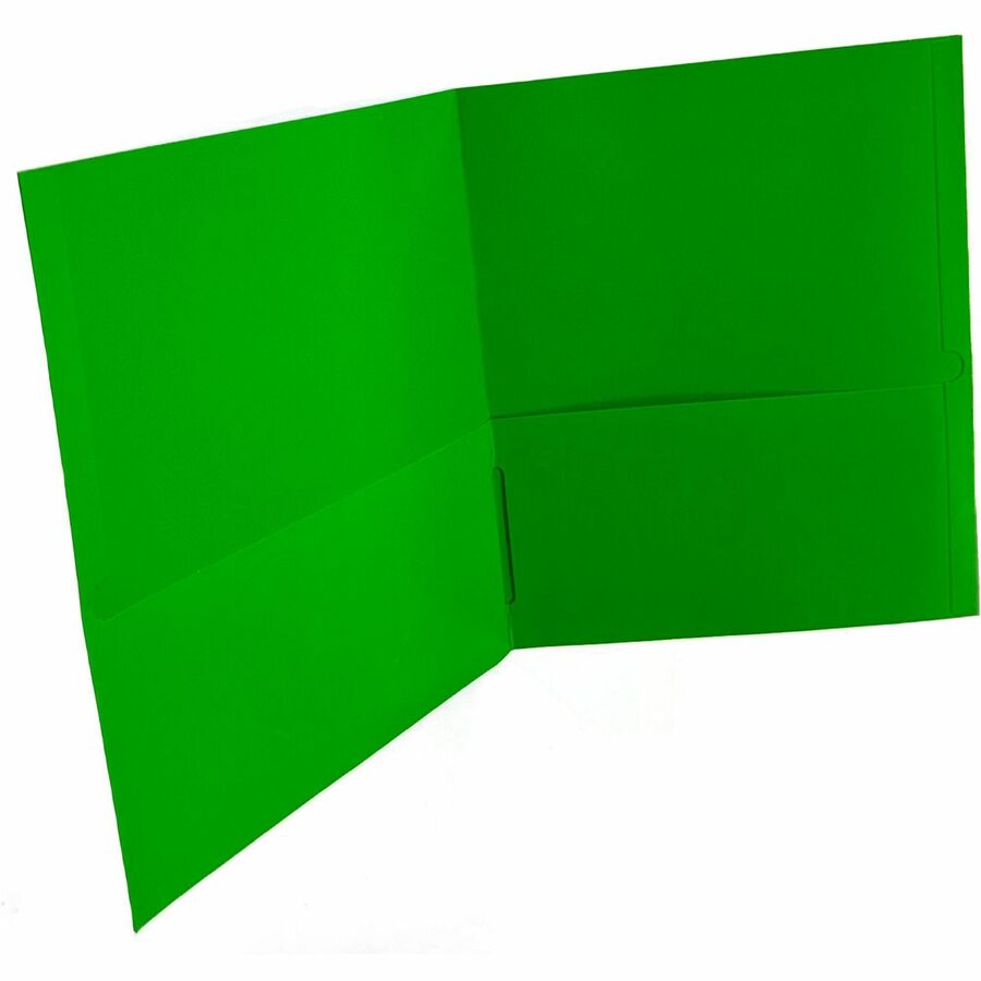 Sparco Letter Pocket Folder, 8 1/2" x 11", 2 Internal Pockets, Apple Green, 1 Box