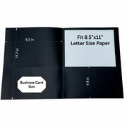 Sparco Letter Pocket Folder, 8 1/2" x 11", 2 Internal Pockets, Black, 1 Box